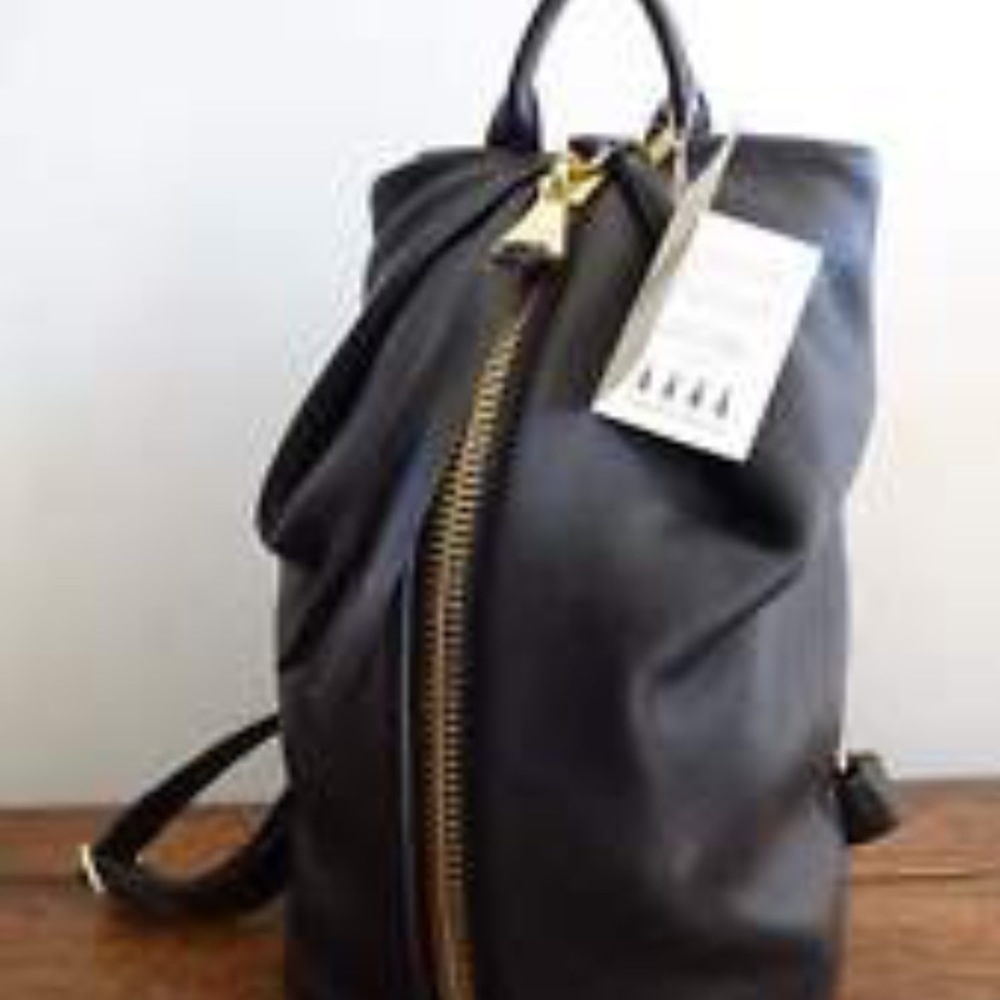 black GENUINE LEATHER Aimee kestenberg backpack